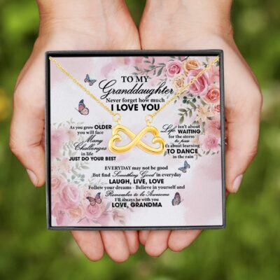 Grandma To My Granddaughter Never Forget How Much I Love You Infinity Heart Pendant Necklace