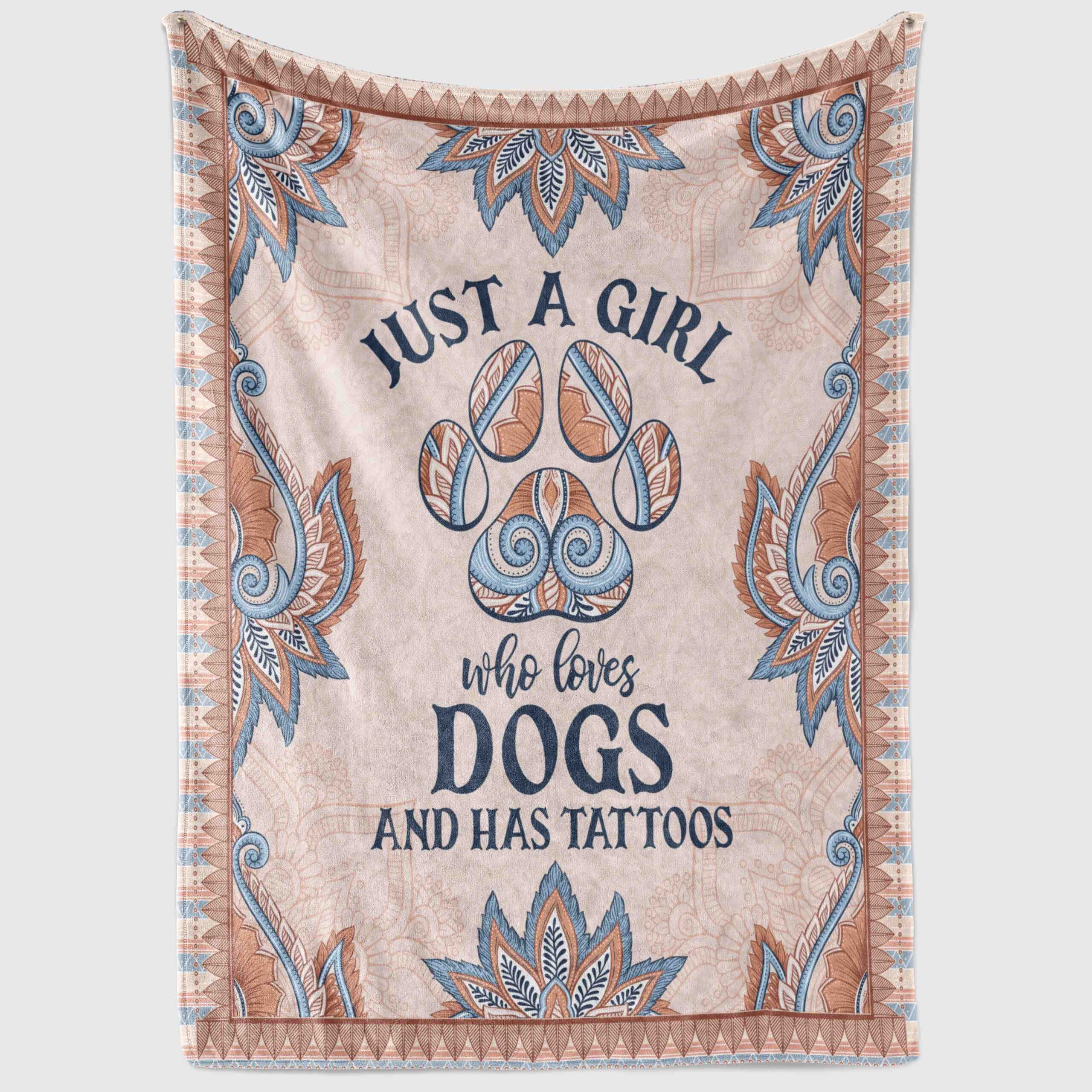 3VT. Just A Girl Who Loves Dogs blanket mockup