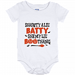 Shawty A Lil' Batty She My Lil' Boo Thang Kids Babysuit- Baby Onesie – Toddler Baby Infant Bodysuit, White, Baby Onesie - 12 Month