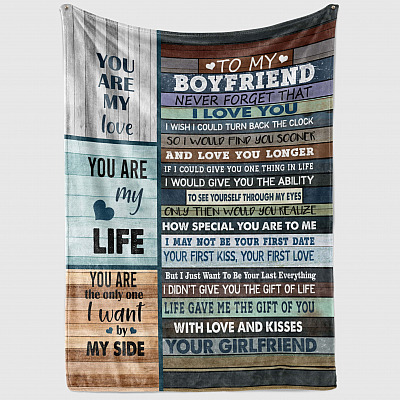 Alternative view of To My Boyfriend Never Forget That I Love You Fleece Blanket - Premium Sherpa Blanket - Woven Blanket