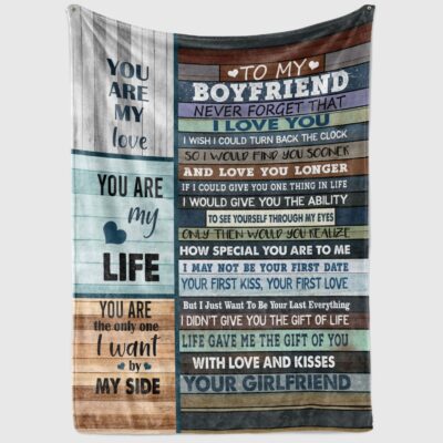Alternative view of To My Boyfriend Never Forget That I Love You Fleece Blanket - Premium Sherpa Blanket - Woven Blanket