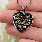 To My Daughter Always Remember That Mom Loves You You Are Braver Than You Believe Heart Pendant Necklace - Heart Luxury Necklace (Silver)