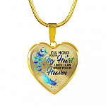 Memorial I'll Hold You in My Heart Until I Can Hold You in Heaven Butterfly Heart Pendant Necklace - Heart Luxury Necklace (Gold Plated)