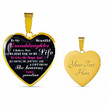To My Beautiful Granddaughter I Believe That God Sent You In My Life Heart Pendant Necklace - Heart Luxury Necklace (Gold Plated)
