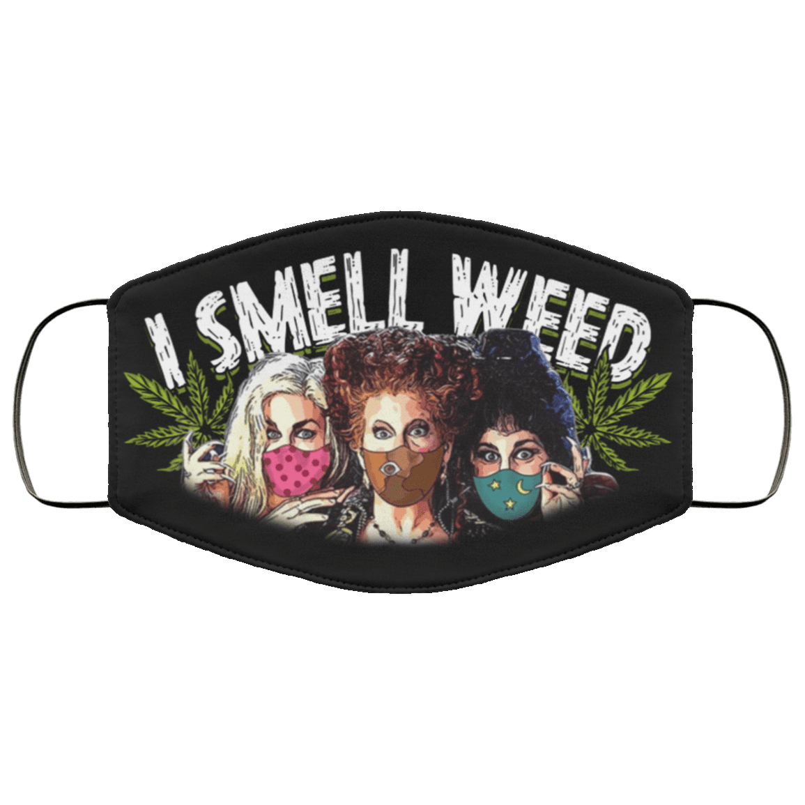 Hocus Pocus I Smell Weed Funny Washable Reusable Custom - Printed Cloth Face Mask Cover, Black, Cloth Face Cover – Medium/Large