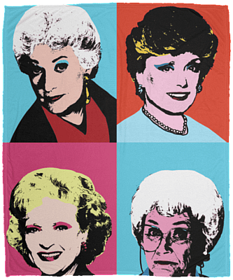 TeeWide Squad Goal Golden Girls Blanket, White, Cozy Plush Fleece Blanket - 50x60