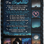 To My Boyfriend Words Are Not Enough To Express How Special You Are To Me Fleece Blanket - Premium Sherpa Blanket, White, Cozy Plush Fleece Blanket - 50x60