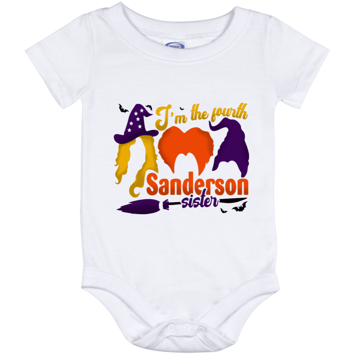 I'm The Fourth Sanderson Sister Hocus Pocus Baby Onesie - Baby Infant Bodysuit - Funny Witch Halloween Onesie, White, Baby Onesie - 12 Month
