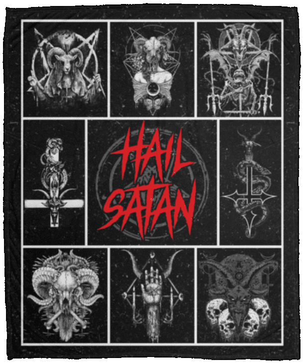 Hail Satan Funny Satanic Occult Fleece Blanket - Premium Sherpa Blanket - Woven Blanket, White, Cozy Plush Fleece Blanket - 50x60 Hail Satan Funny Satanic Occult Fleece Blanket - Premium Sherpa Blanket - Woven Blanket, White, Cozy Plush Fleece Blanket - 50x60