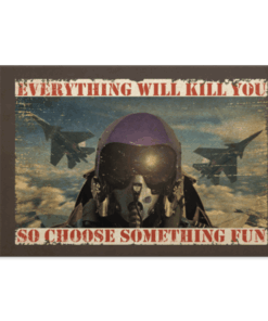 Fighter Aircraft Everything Will Kill You So Choose Something Fun Framed Canvas Prints - Unframed Poster, White, 0.75'' Framed Canvas