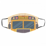 School Bus - Cool Bus Washable Reusable Custom Printed Cloth Face Mask Cover, White, Cloth Face Cover – Medium/Large