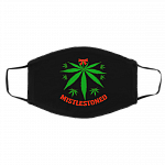 Mistlestoned Funny Xmas Cannabis Washable Reusable Custom - Printed Cloth Face Mask Cover, Black, Cloth Face Cover – Medium/Large