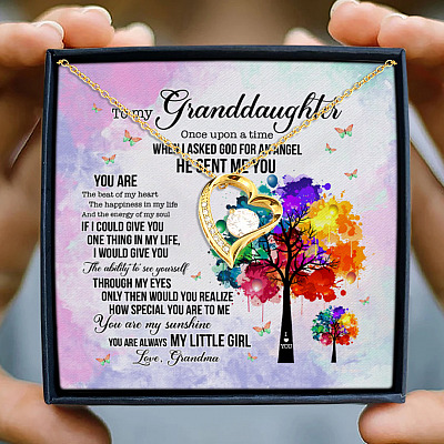To My Granddaughter You Are Always My Little Girl from Grandma Forever Love Pendant Necklace