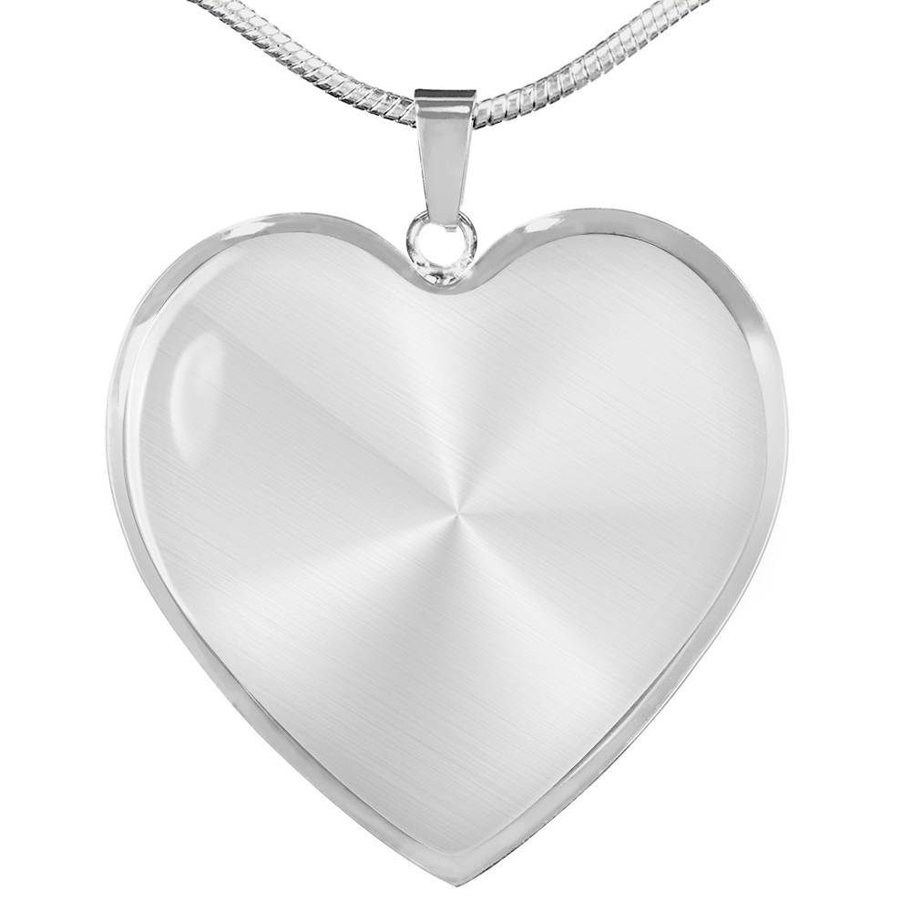 Custom Image Family and Your Love Heart Pendant Necklace - Heart Luxury Necklace (Silver)