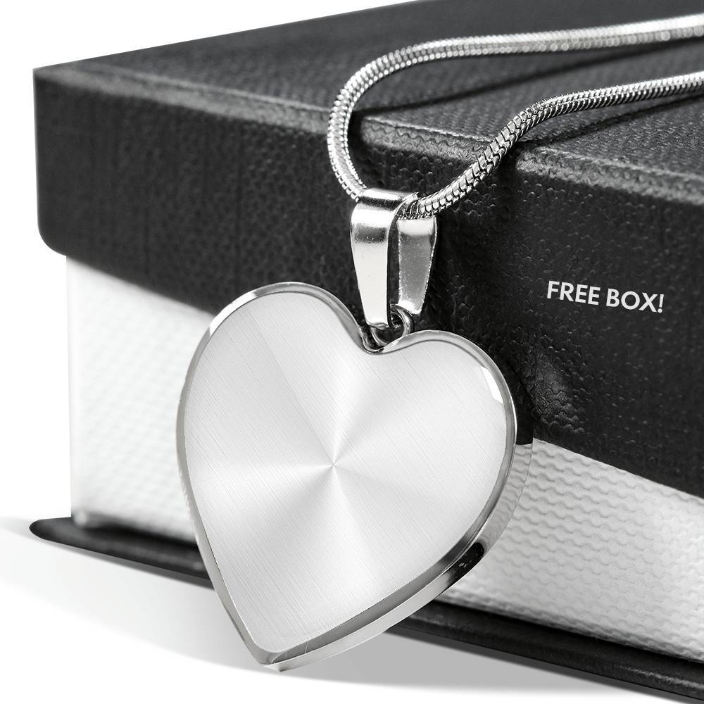Custom Image Family and Your Love Heart Pendant Necklace - Heart Luxury Necklace (Silver)