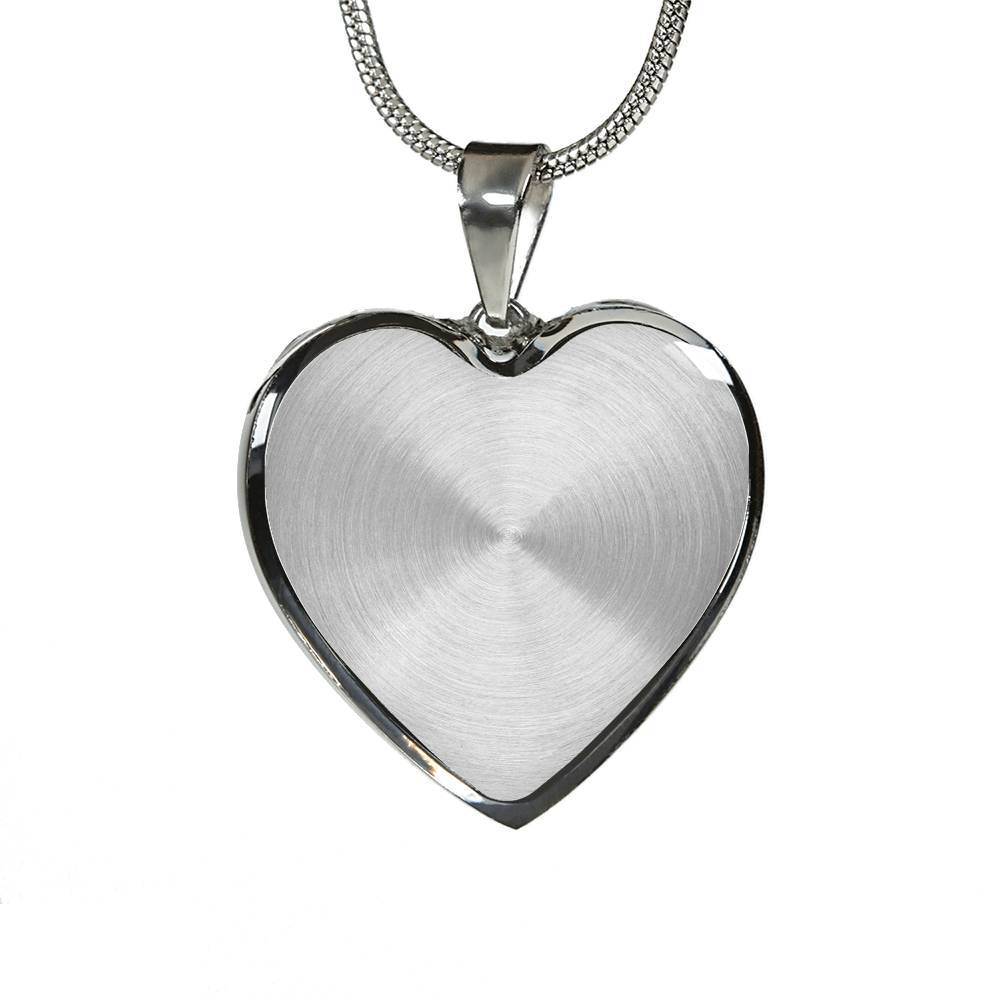Custom Image Family and Your Love Heart Pendant Necklace - Heart Luxury Necklace (Silver)