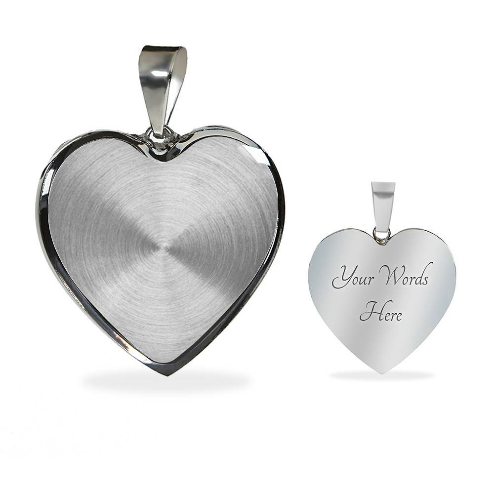 Custom Image Family and Your Love Heart Pendant Necklace - Heart Luxury Necklace (Silver)