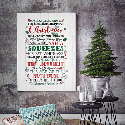 Alternative view of We're Gonna Have The Hap Hap Happiest Christmas Christmas Vacation Wrapped Framed Canvas - Unframed Poster