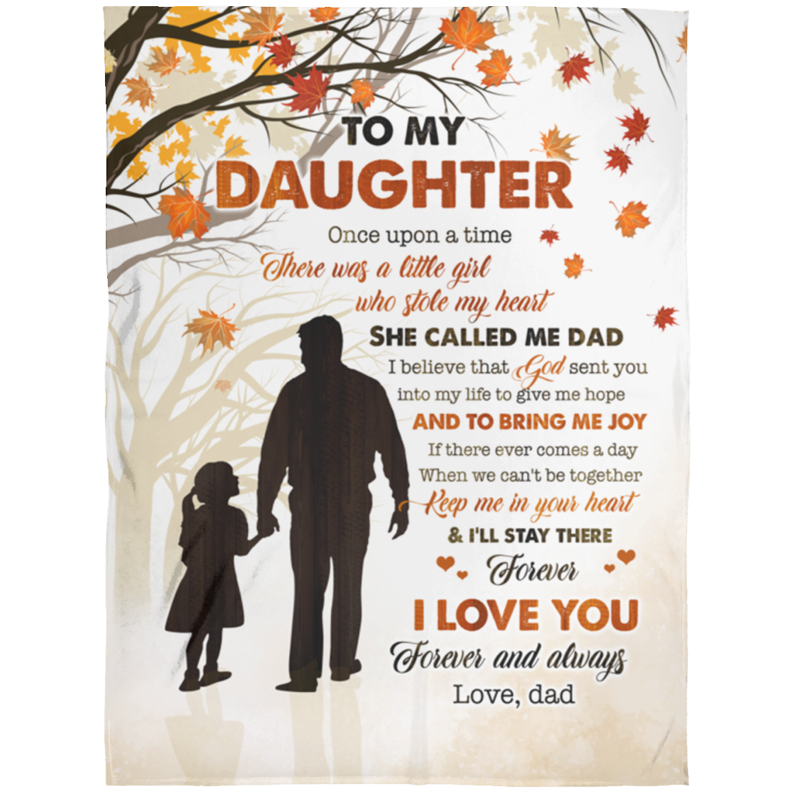 To My Daughter Once Upon A Time There Was A Little Girl Who Stole My Heart Fleece Blanket - Premium Sherpa Blanket, White, Arctic Fleece Blanket - 60x80