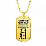 Mom To My Son You Are Braver Than You Believe Stronger Than You Seem Dog Tag Pendant Necklace - Dog Tag (Gold Plated) Mom To My Son You Are Braver Than You Believe Stronger Than You Seem Dog Tag Pendant Necklace - Dog Tag (Gold Plated)