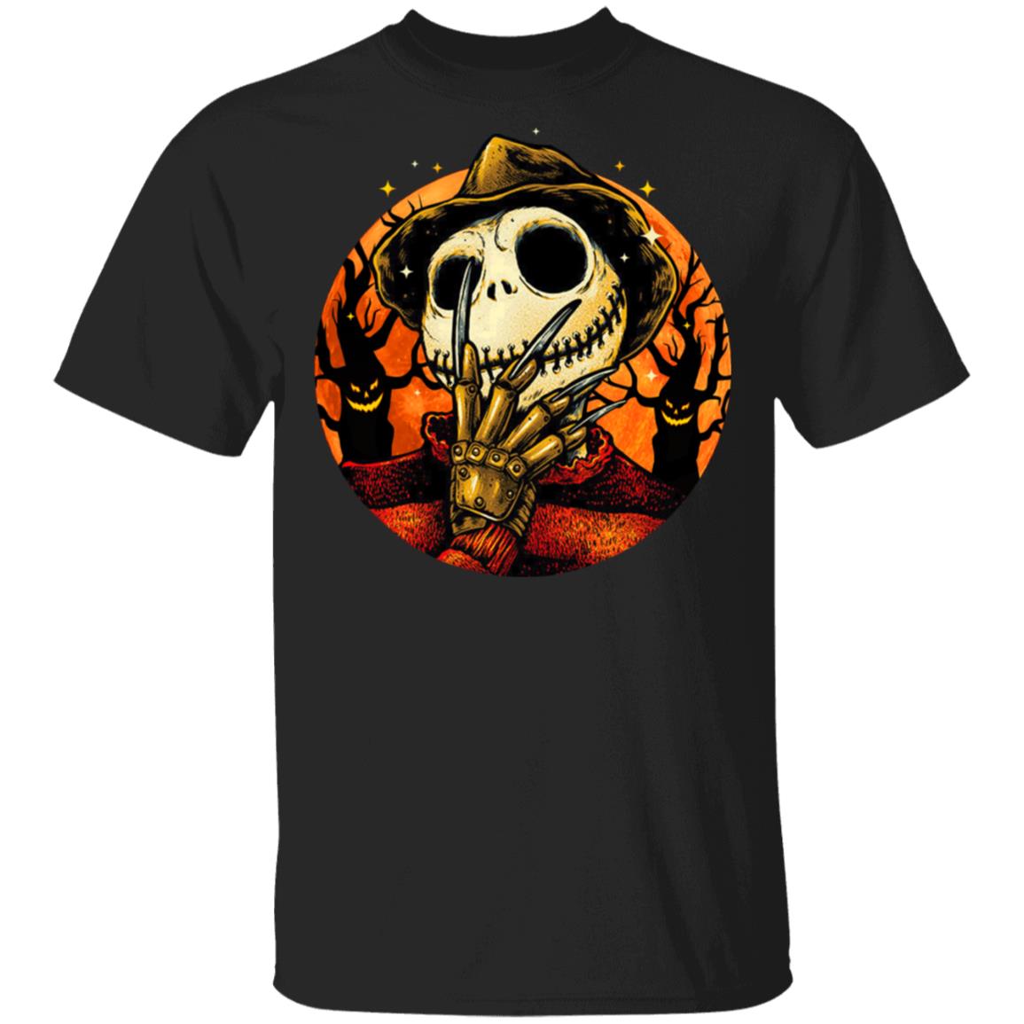Freddy Skellington Shirt - Freddie Kruger Shirt - Jack Skellington Shirt - Halloween Horror Movies Shirt, Black, Unisex T-Shirt