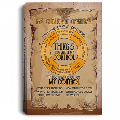 My Circle Of Control I Will Focus On What I Can Control Gallery Wrapped Framed Canvas Prints - Unframed Poster, White, 0.75'' Framed Canvas