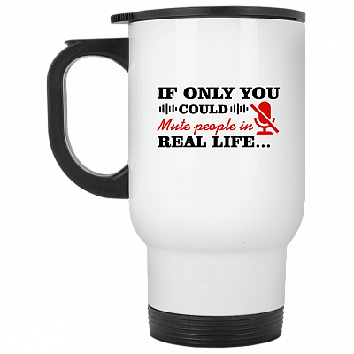14 oz. White Travel Mug