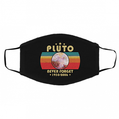 Pluto Never Forget 1930-2006 Retro Style Printed Cloth Face Mask Cover - Washable Reusable Custom, White, Cloth Face Cover – Medium/Large