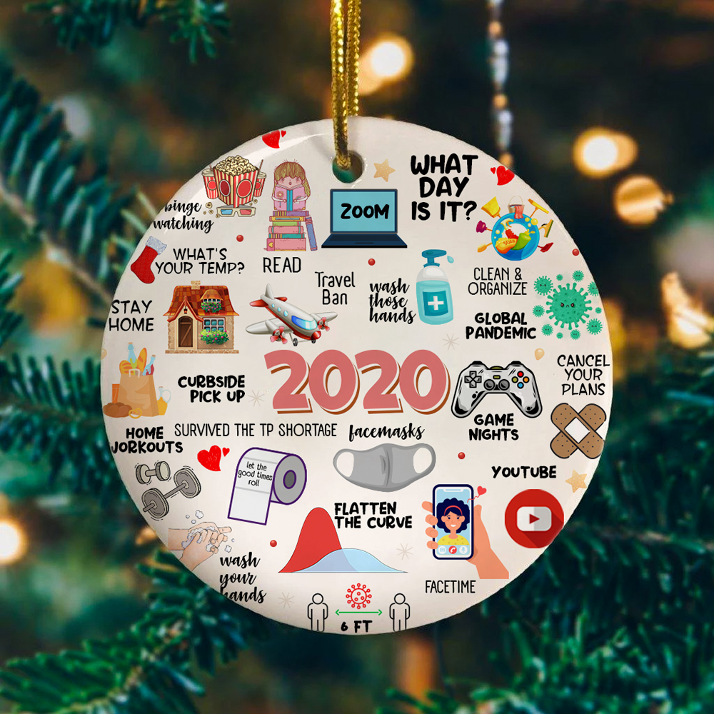 Download 2020 Pandemic Quarantine Christmas Circle Ornament | 2020 ...