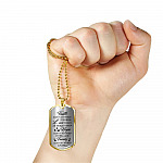Faith Makes Possible Love Makes Easy Hope Makes Work Family Makes Life Worth Thing Dog Tag Pendant Necklace - Dog Tag (Gold Plated)