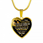 From Mom To My Daughter Saying Necklace - Never Forget I Love You Mommy's Little Girl Heart Pendant Necklace - Heart Luxury Necklace (Gold Plated)