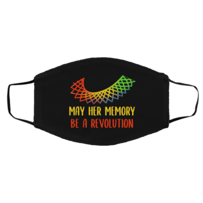 May Her Memory Be A Revolution Washable Reusable Custom - Printed Cloth Face Mask Cover, Black, Cloth Face Cover – Medium/Large