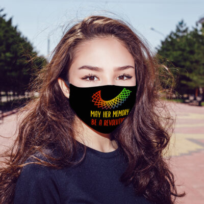 Alternative view of May Her Memory Be A Revolution Washable Reusable Custom - Printed Cloth Face Mask Cover