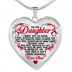 From Mom To My Daughter I Believe That God Sent You Into My Life White Heart Pendant Necklace - Heart Luxury Necklace (Silver) From Mom To My Daughter I Believe That God Sent You Into My Life White Heart Pendant Necklace - Heart Luxury Necklace (Silver)