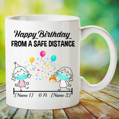 Alternative view of Personalize Social Distancing Birthday Ceramic Coffee Mug - Beer Stein - Water Bottle