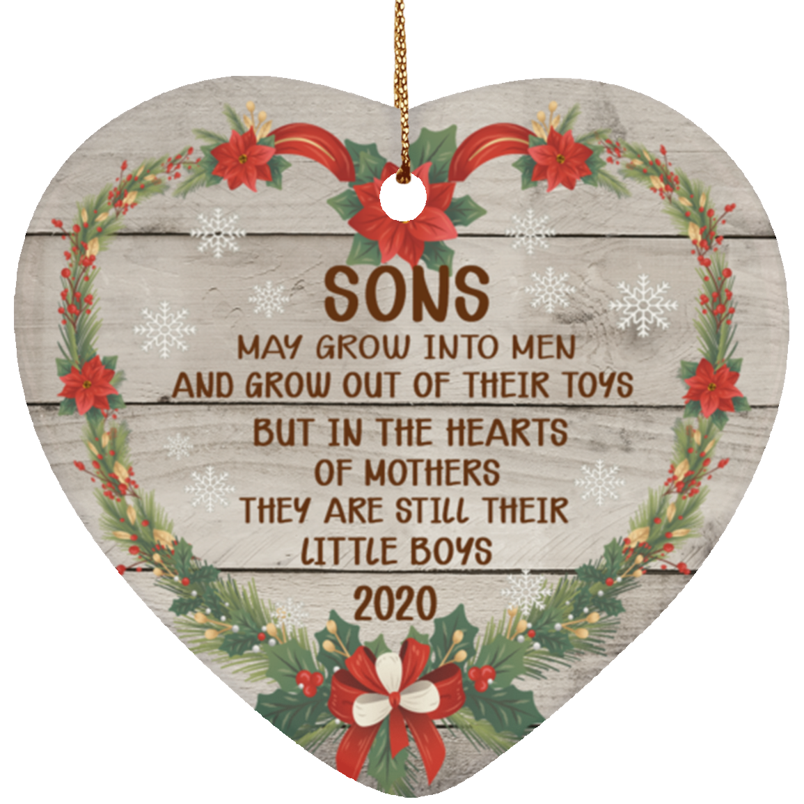 mother son christmas ornament