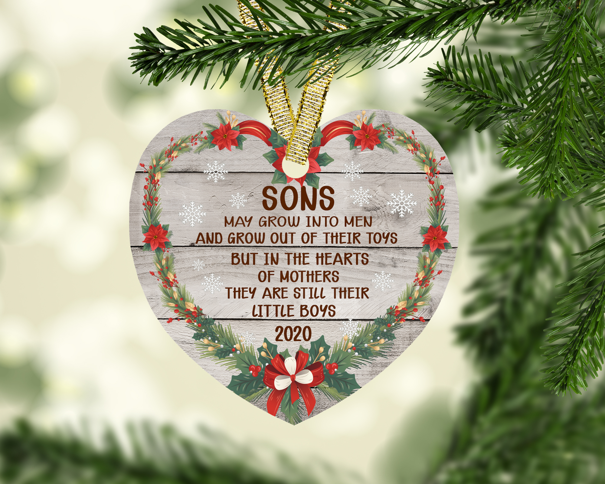 mother son christmas ornament