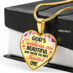 God's Creations Are Beautiful And You're The Most Beautiful One Heart Pendant Necklace - Heart Luxury Necklace (Gold Plated) God's Creations Are Beautiful And You're The Most Beautiful One Heart Pendant Necklace - Heart Luxury Necklace (Gold Plated)