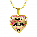 God's Creations Are Beautiful And You're The Most Beautiful One Heart Pendant Necklace - Heart Luxury Necklace (Gold Plated) God's Creations Are Beautiful And You're The Most Beautiful One Heart Pendant Necklace - Heart Luxury Necklace (Gold Plated)