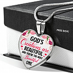 God's Creations Are Beautiful And You're The Most Beautiful One Heart Pendant Necklace - Heart Luxury Necklace (Silver) God's Creations Are Beautiful And You're The Most Beautiful One Heart Pendant Necklace - Heart Luxury Necklace (Silver)