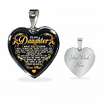 From Mom To My Daughter I Believe That God Sent You Into My Life Black Heart Pendant Necklace - Heart Luxury Necklace (Silver)