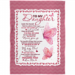 To My Daughter Inside This Blanket There Is A Piece Of My Heart Printed Fleece Blanket - Premium Sherpa Blanket - Woven Blanket, White, Arctic Fleece Blanket - 60x80