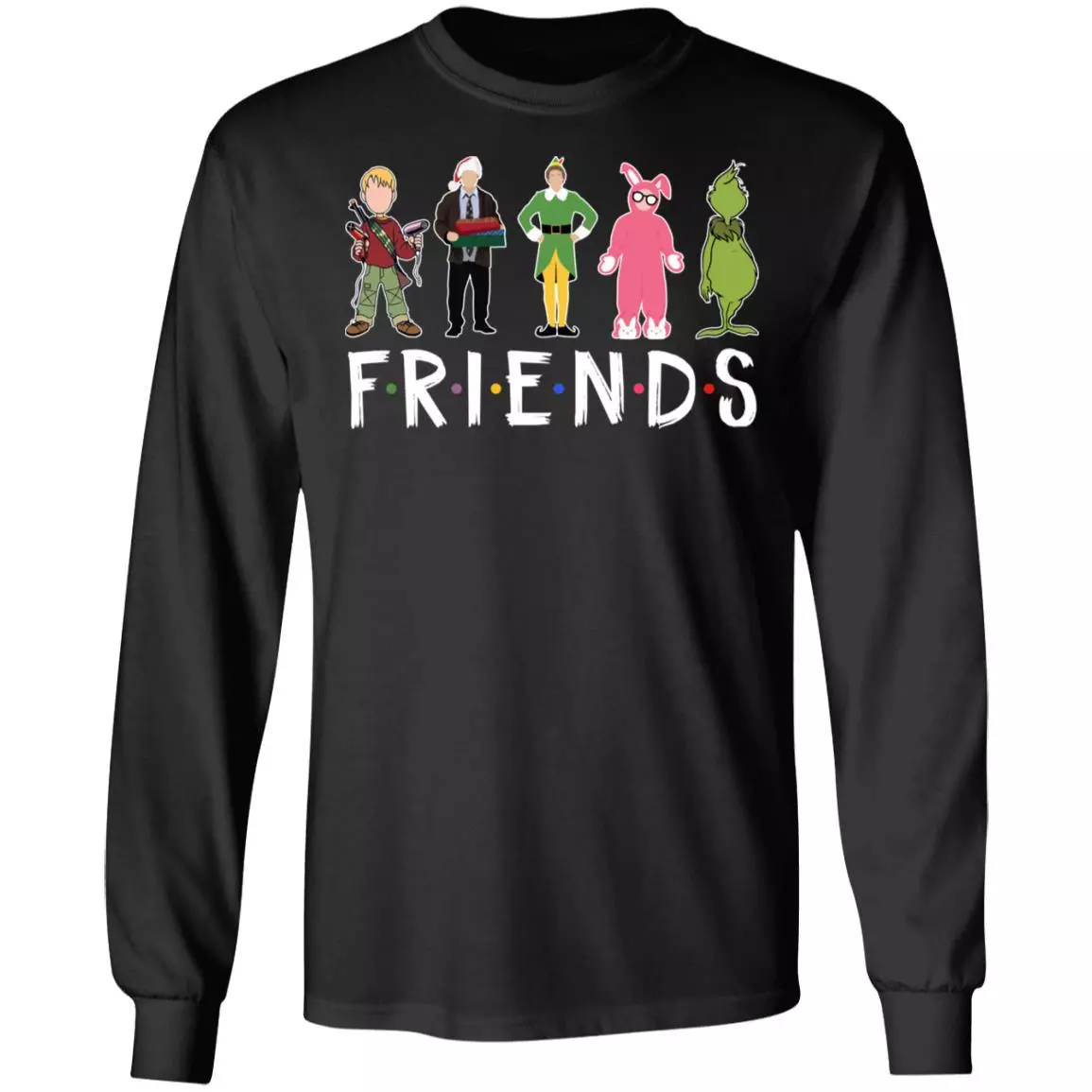 Christmas Movie Characters Friends Hoodie - Clark Griswold Ralphie Elf Kevin Sweatshirt - Long Sleeve Shirt, Black, Long Sleeve Christmas Movie Characters Friends Hoodie - Clark Griswold Ralphie Elf Kevin Sweatshirt - Long Sleeve Shirt, Black, Long Sleeve
