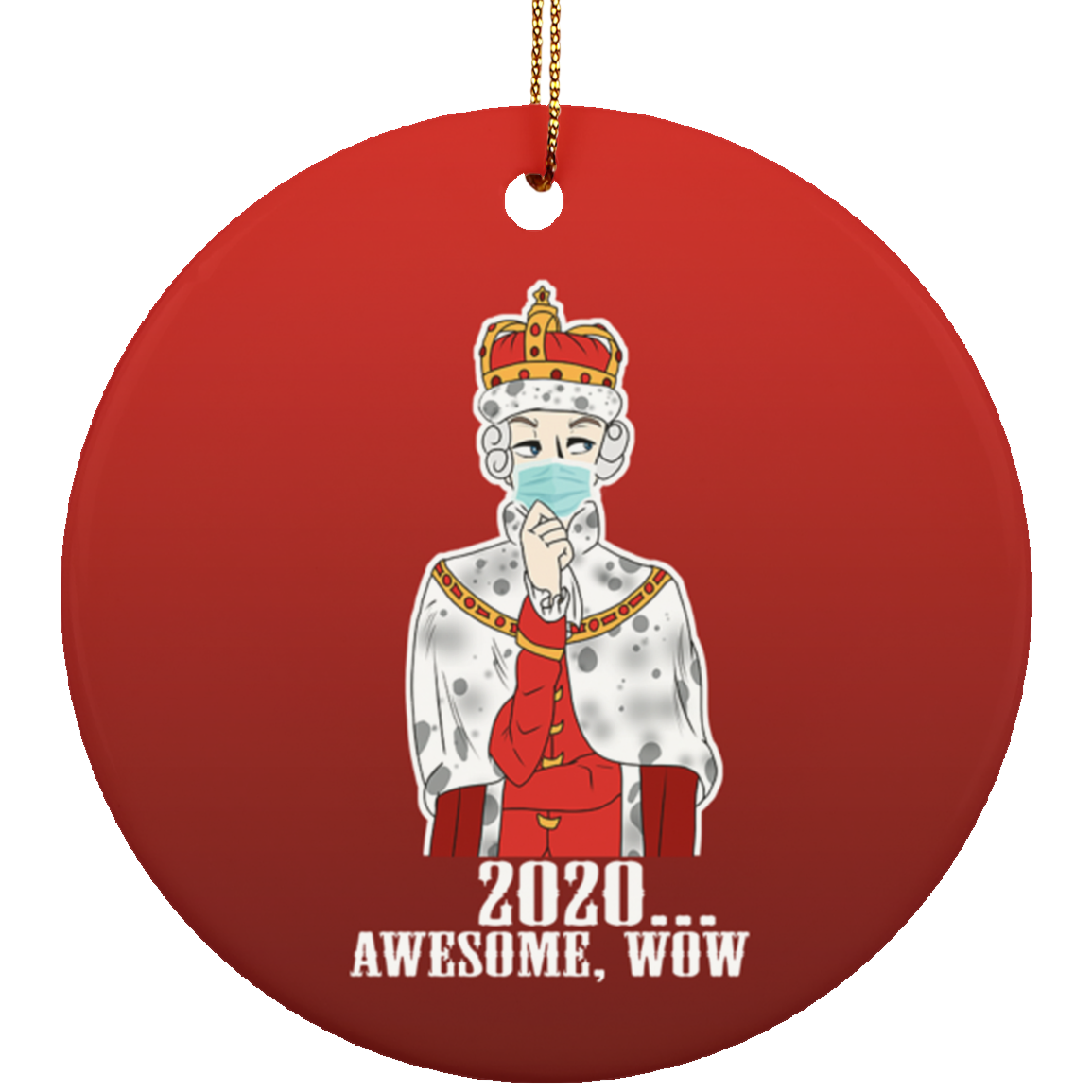 Hamilton King George 2020 Awesome Wow Funny Decorative Christmas Ornament - Holiday Flat Circle Ornament, White, Circle Ornament