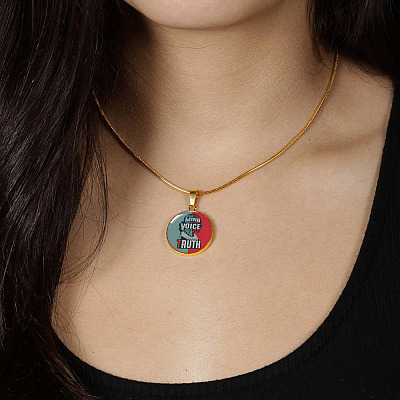 Ruth Truth Bader Necklace - Ruth Fight For The Things You Care About Ginsburd RGB Circle Pendant Necklace - Circle Luxury Necklace (Gold Plated)