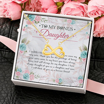 Alternative view of My Bonus Daughter In My Heart You Have Always Been and Will Always Be My Daughter Infinity Heart Pendant Necklace