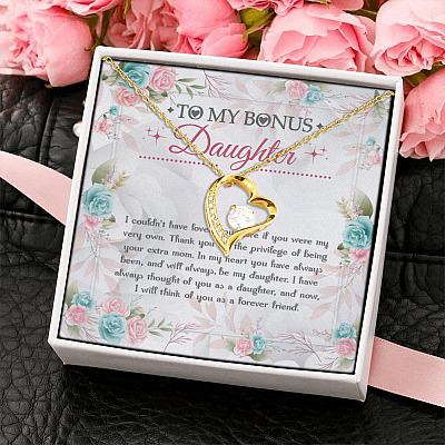 Alternative view of My Bonus Daughter In My Heart You Have Always Been and Will Always Be My Daughter Forever Love Pendant Necklace