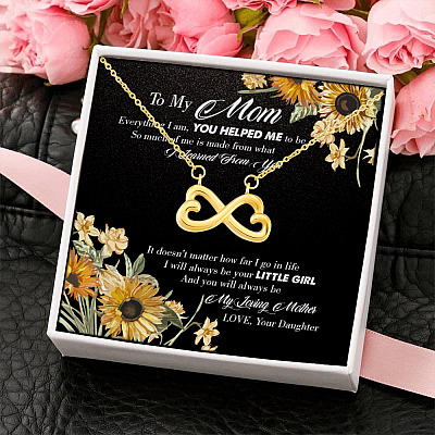 Alternative view of Sunflower To My Mom Everything I Am You Helped Me To Be Infinity Heart Pendant Necklace