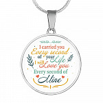 I Carried You Every Second of Your Life I Will Love You Second Of Mine Circle Pendant Necklace - Circle Luxury Necklace (Silver) I Carried You Every Second of Your Life I Will Love You Second Of Mine Circle Pendant Necklace - Circle Luxury Necklace (Silver)