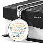 I Carried You Every Second of Your Life I Will Love You Second Of Mine Circle Pendant Necklace - Circle Luxury Necklace (Silver) I Carried You Every Second of Your Life I Will Love You Second Of Mine Circle Pendant Necklace - Circle Luxury Necklace (Silver)